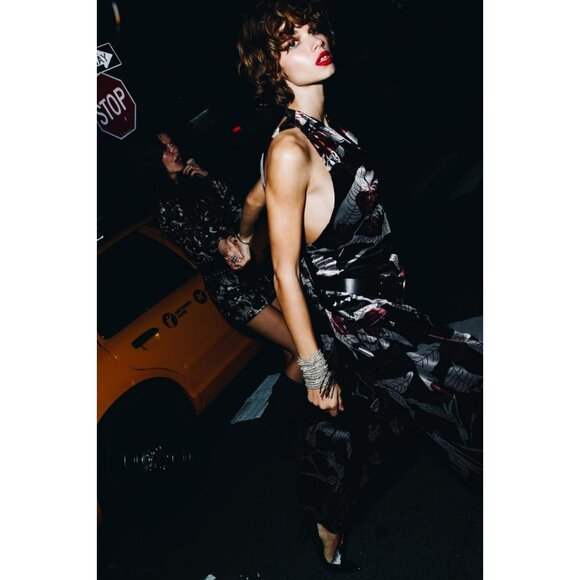 ZARA EMBROIDERED VELVET DRESS - Picture 3 of 5